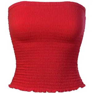 Smock Tube Top Red Fits S thumbnail 1