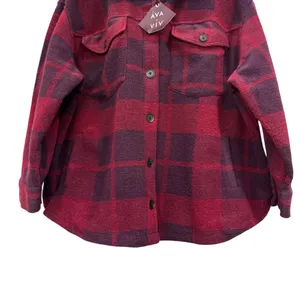 Ava & Viv Plaid Purple Burgundy Button Down Shacket Size 3x NWT thumbnail 5
