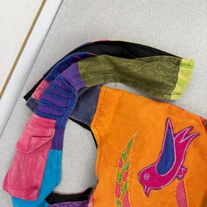 Kathmandu Imports Bag Womens OS Multicolor Embroidered Bird Hobo Sling Cotton thumbnail 5