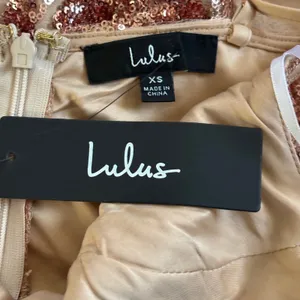 NWT Lulus Shine Language Rose Gold Sequin Mermaid Maxi Dress Sz‎ XS thumbnail 5