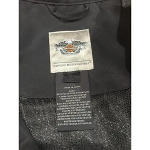 Harley Davidson Womens Black‎ Motorcycle Jacket Full Zip Logo Embroidered Size M thumbnail 2
