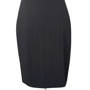 Calvin Klein Split Neck Black Sheath Dress Women’s Size 2 LBD Classic Stretch thumbnail 5