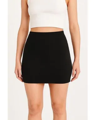 NEW Abercrombie & Fitch Black Cotton Pencil Skirt Mini Skirt Womens Size XS thumbnail 1
