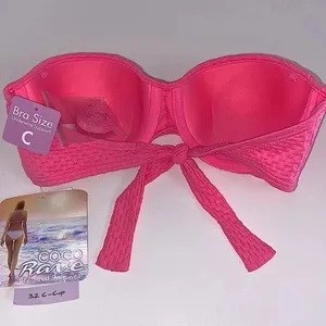 NWT 32C Coco Rave Bae pink push up detachable strap lightly‎ padded bikini thumbnail 2