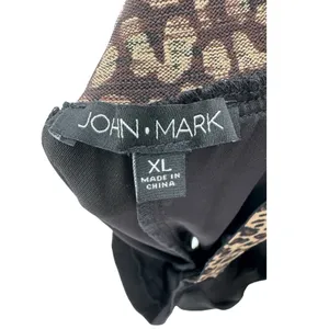 John Mark Wide Leg Relaxed Pants XL Women's Black Cheetah Print Elastic‎ Band thumbnail 5