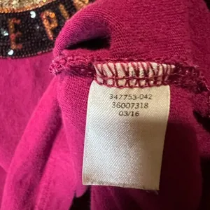 Victorias Secret Pink Rare Bling Campus "Love Pink" Scoopneck/Crew Teeshirt‎ Xs thumbnail 4