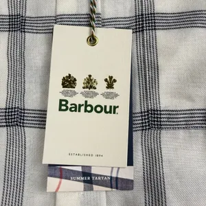 Barbour Summer Tartan Kelso Shirt Womens 12 Cloud/Blue Plaid Cotton British Prep thumbnail 7