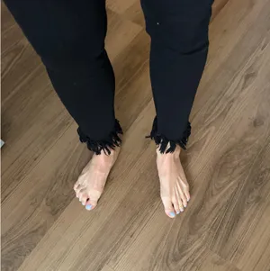 Just Black Denim Jeans with Frayed Bottoms thumbnail 2