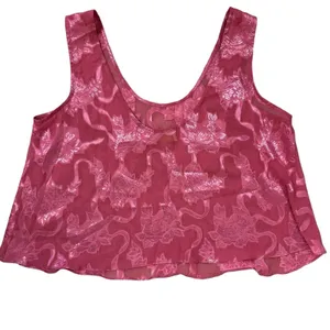 Vintage Victoria’s Secret Gold Label Satin Tank Top Pink Floral Size Large thumbnail 4