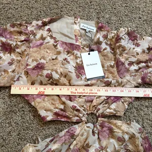 En Saison lissandra pink floral print cutout long sleeve midi dress Size M NWT thumbnail 6
