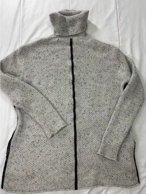 C by Bloomingdale's Women's Cashmere Turtleneck Sweater Gray Speckled Size S thumbnail 10