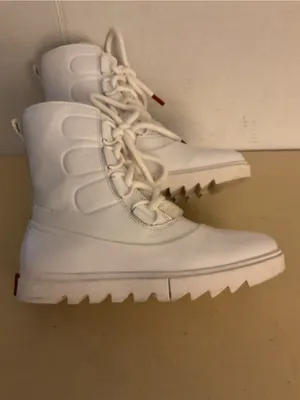 Sorel women White leather waterproof Joan of Artic next lite boots US 6.5 thumbnail 4
