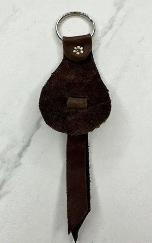 Soft Brown Leather Fringe Western Concho Rock Creek Idaho Boho Keychain Keyring thumbnail 2