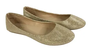 Refresh Womens Ballet Flats Slip On Gold Sparkle Glitter Size 5.5 thumbnail 1