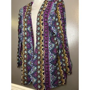 VINTAGE REQUIREMENTS Jacket Womens Large Multicolor Geometric Print Made USA 90s thumbnail 3