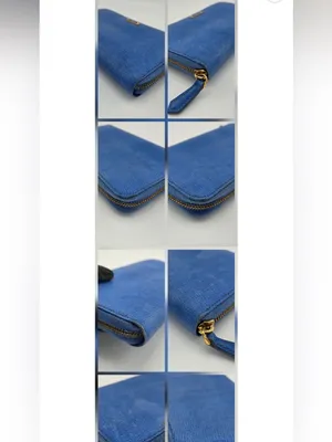 Fendi Royal Blue Zip Around Leather Wallet thumbnail 4