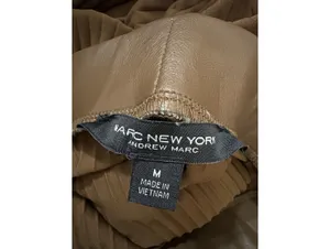 Marc New York Size M Brown Pleated Faux Leather Midi Skirt thumbnail 9