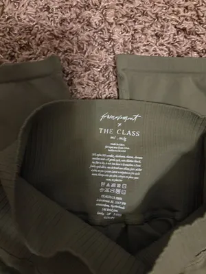 Free People Movement X The Class Bike Shorts M/L Medium/Large Olive Green Nylon thumbnail 3