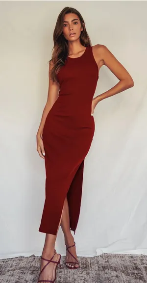 Lulus Ribbed Bodycon Midi Dress thumbnail 1