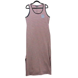 Tommy Hilfiger‎ Tank Maxi Dress Striped Sleeveless Casual Pocket Large Red White thumbnail 4