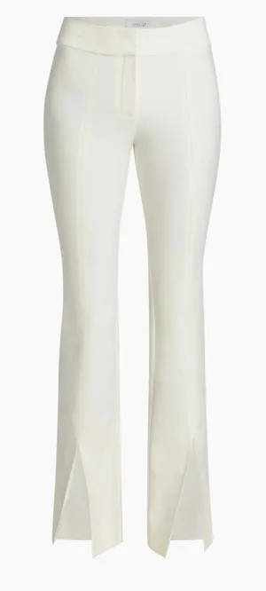 Maeve Slit-Hem Flare Trousers in Soft White Size 8 thumbnail 1