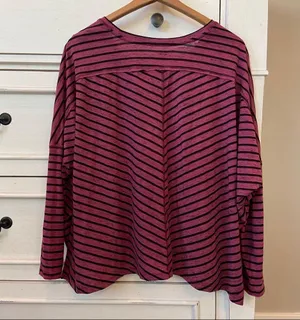 Free People We the Free Striped Oversize Tee Shirt. Size XSmall. thumbnail 2