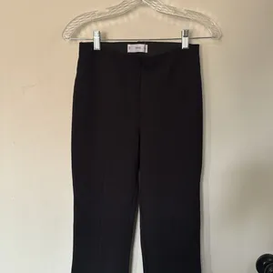 Mango Black Straight Leg Trousers Small High Waist‎ Slit Hem Work Pants thumbnail 2