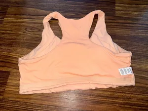 Reebok Lux Peached Longline Sports Bra in Peach thumbnail 4