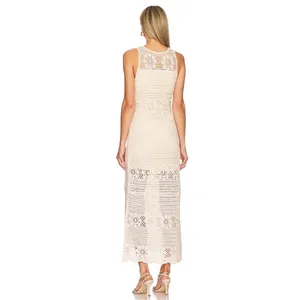 Crochet You Love Me Beige Crocheted Sleeveless Maxi Dress BB Dakota by Steve thumbnail 4