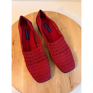 Karen Scott Vintage 90s Red Woven Stretchy Slip on Flats Shoe Size 7.5 thumbnail 9