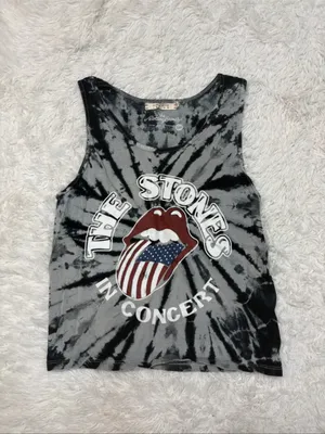 Alice + Olivia Jeans x The Rolling Stones Tank Top Grey Black Tie Dye – Xs/S thumbnail 5