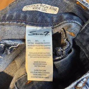 Seven7 Pacifica High Rise Wide Leg Jeans Medium Wash Raw Hem Size‎ 8 thumbnail 7