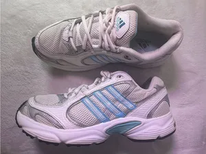 adidas White and Light Blue Women’s Athletic Running Shoes thumbnail 6