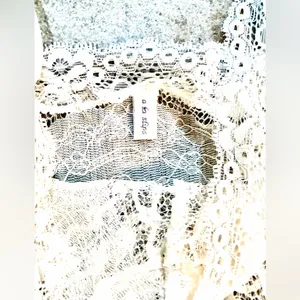 à la slips Delicate White Chevron Lace Camisole Slip Chemise Sz S thumbnail 3