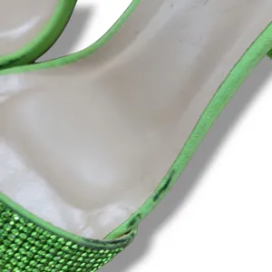 Lulus Shoes Size 10 Lulus Taylor Rhinestones Ankle Strap Heels Green With Flaws Missing Rhinestones thumbnail 9