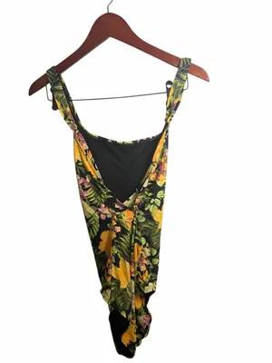 Hurley Tropical Floral Scoop One-Piece - Black & Yellow thumbnail 5