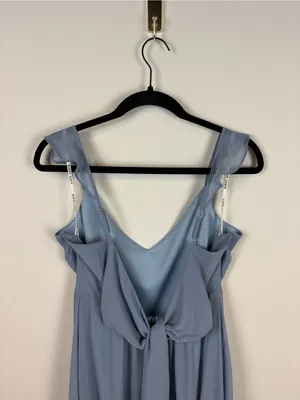 Birdy Grey Doris Dress Chiffon Dusty Blue Women’s Size Large Bridesmaid Maxi thumbnail 8