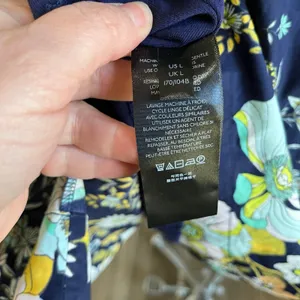 Anthropologie‎ Floral Ruffled Strapless Blue A Line Dress NWT Size Large thumbnail 7