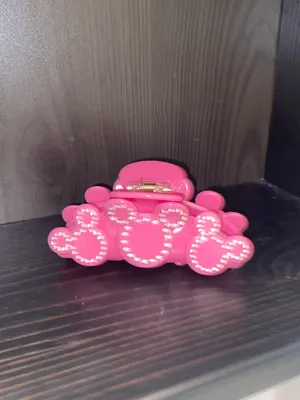 NWOT x Mickey Mouse hot pink rhinestone claw hair clip thumbnail 4