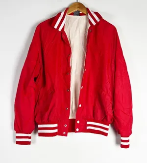 Vintage Red Nylon Vintage Aristo Jac by Hilton Wallace Red Bomber Jacket Large thumbnail 1