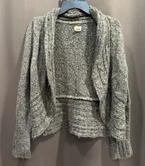 Mudd Heather Brown Cropped Open Front Cardigan Size L EUC thumbnail 1