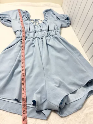 ARULA Light Blue Puff Sleeve Romper Size L-XL thumbnail 6