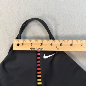 Nike Womens High Neck Sports Bra Black Rainbow Ladder Strappy Racerback XS thumbnail 5