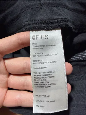 Figs Black Jogger scrub Pants with Drawstring M/T thumbnail 4