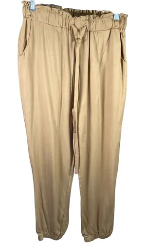 Shinestar L Women's‎ Tan Joggers Lightweight Drawstring Waist Casual Pants thumbnail 1