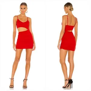 Superdown Darcey Ruched Mini Dress in Red XS thumbnail 2