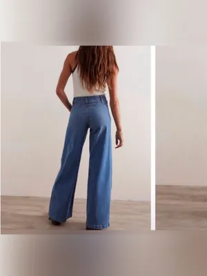 NWT Free People We The Free Libre Wide-Leg Jeans - blue goodie goodie - 32 thumbnail 9