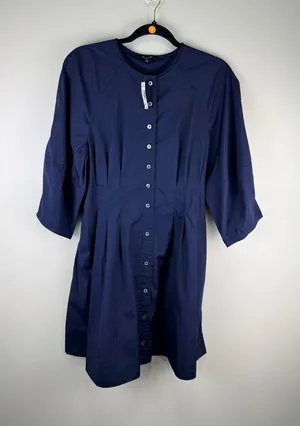 Madewell Navy Button-Front Tunic Dress thumbnail 1