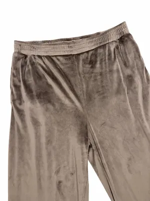 Skims Wide Leg Chocolate Brown Velour Pants Size Large thumbnail 3