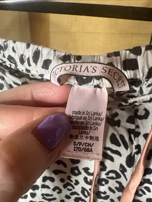 Victoria’s Secret Leopard Print Lace Trim Pajama Lounge Pants Size Small thumbnail 4